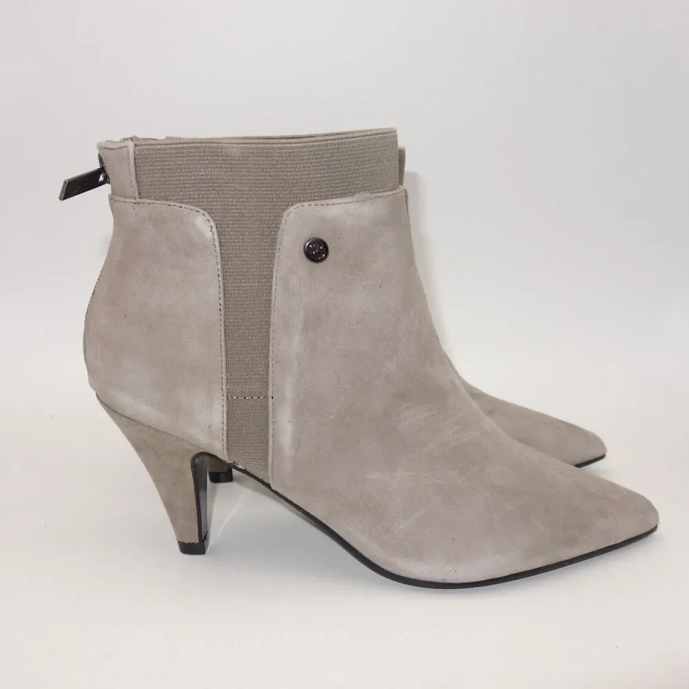 NEW BANDOLINO Bari Beige Elastic Comfort Pointy Toe Kitten Heel Zip Women's 7.5 - Picture 5 of 8